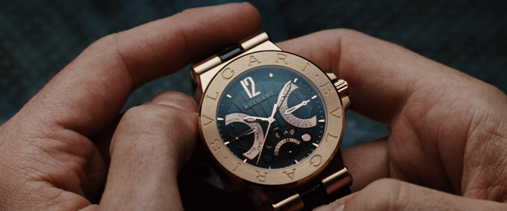 Tony's watch face showing the date as Thursday the 17th.