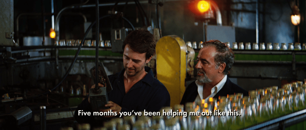 Bruce's employer in Brazil comments that Bruce has been helping him out for five months.