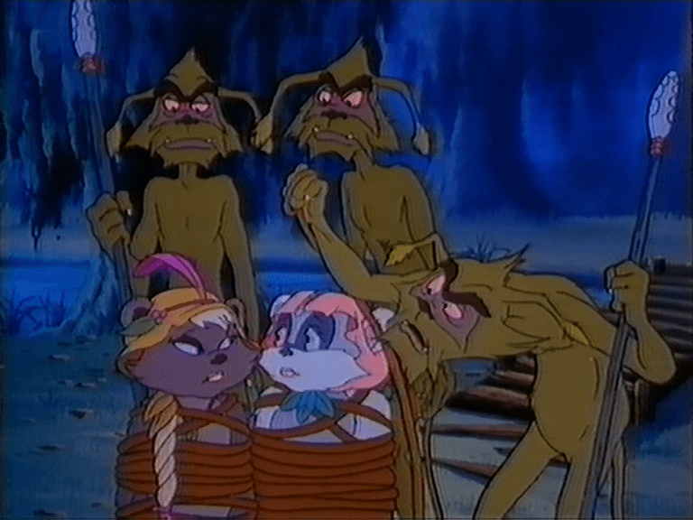 Latara and Kneesaa captured by a trio of Duloks in