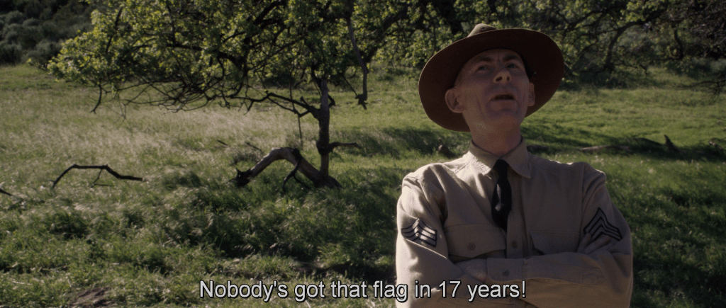 Drill sergeant of Steve's troop exclaiming, 