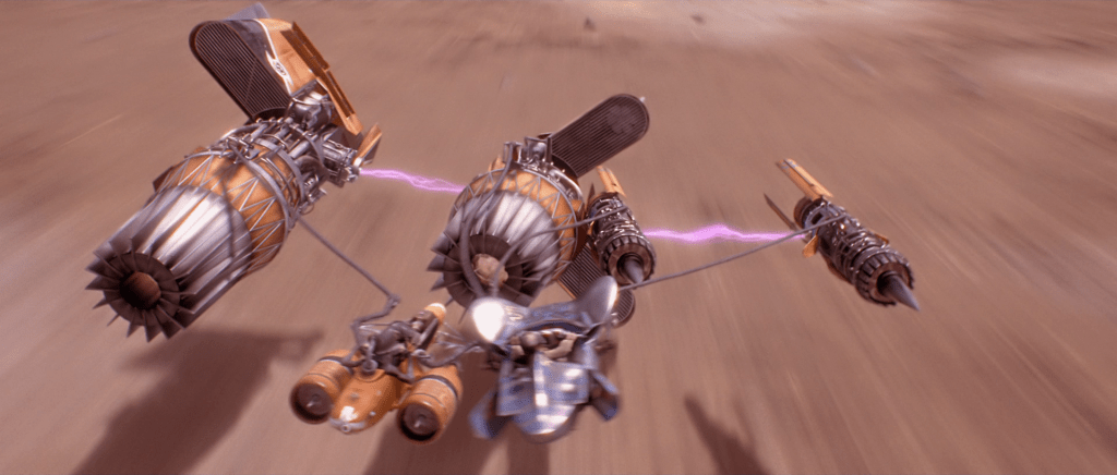 Anakin and Sebulba's podracers in "Star Wars: Episode I – The Phantom Menace".