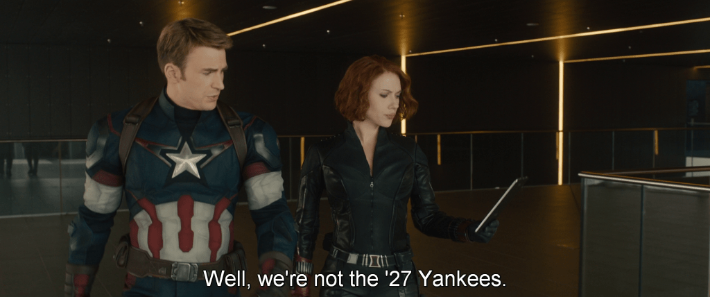 Steve discusses the new Avengers team with Natasha, 