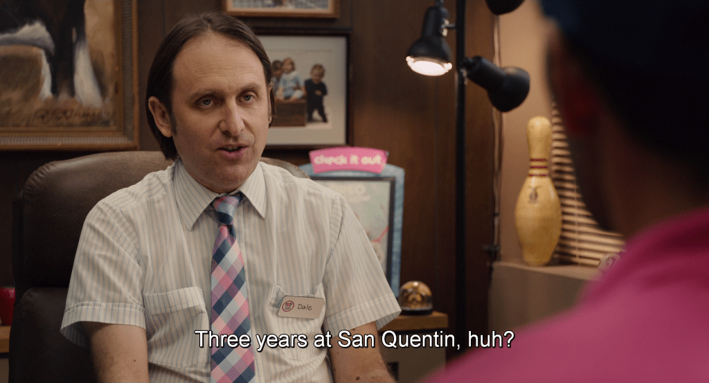 Dale, the Baskin Robins manager, asks Scott,