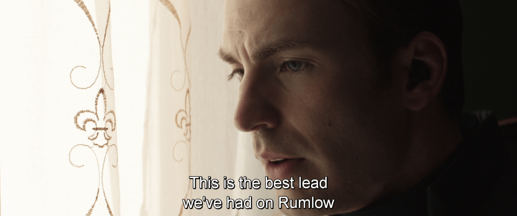 Steve Rogers looks out a window and says,