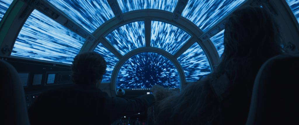 Alden Ehrenreich and Joonas Suotamo in 